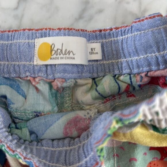 Mini Boden Ocean Adventure Drawstring Shorts in Colorful Coral Bay Sz 8 - Picture 3 of 8